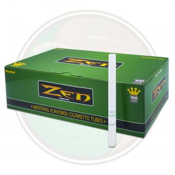 Zen Green Menthol 100s Size Cigarette Tubes for Roll Your Own Whole Leaf Tobacco Leaf Only